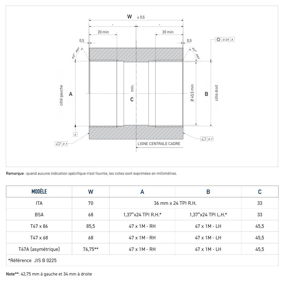 CAMPAGNOLO QCK-TECH extern crankstel - T47x68