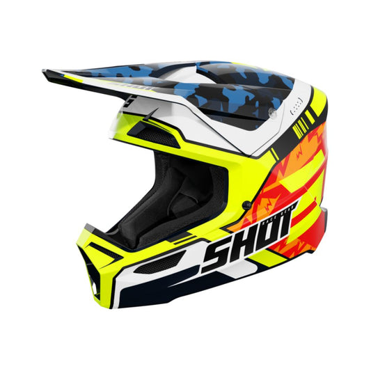 BMX-helm SHOT FURIOUS Flash Blue Neon Yellow Glossy