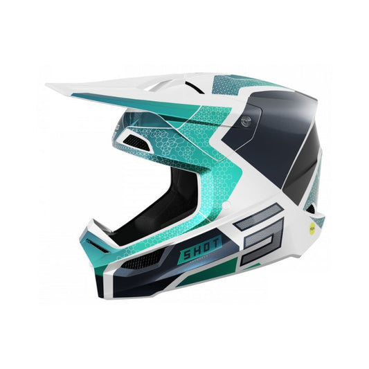 BMX-helm SHOT RACE Phaser Blauw Turkoois Parelmoer