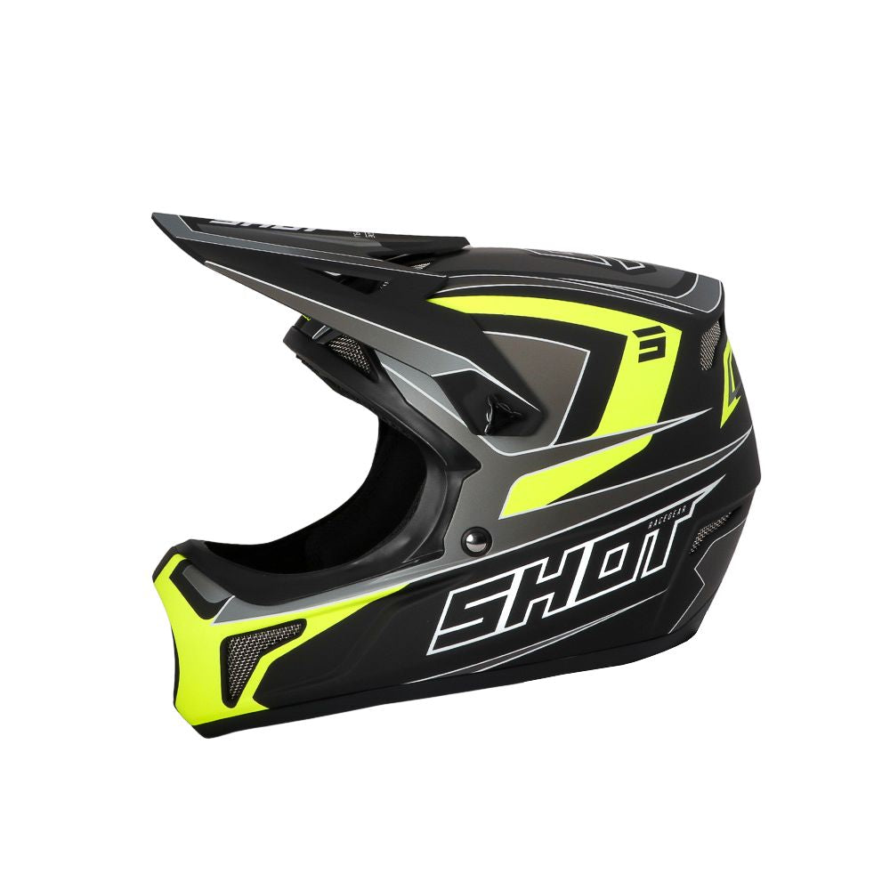 BMX-helm SHOT ROGUE Level Black Neon Yellow Matt
