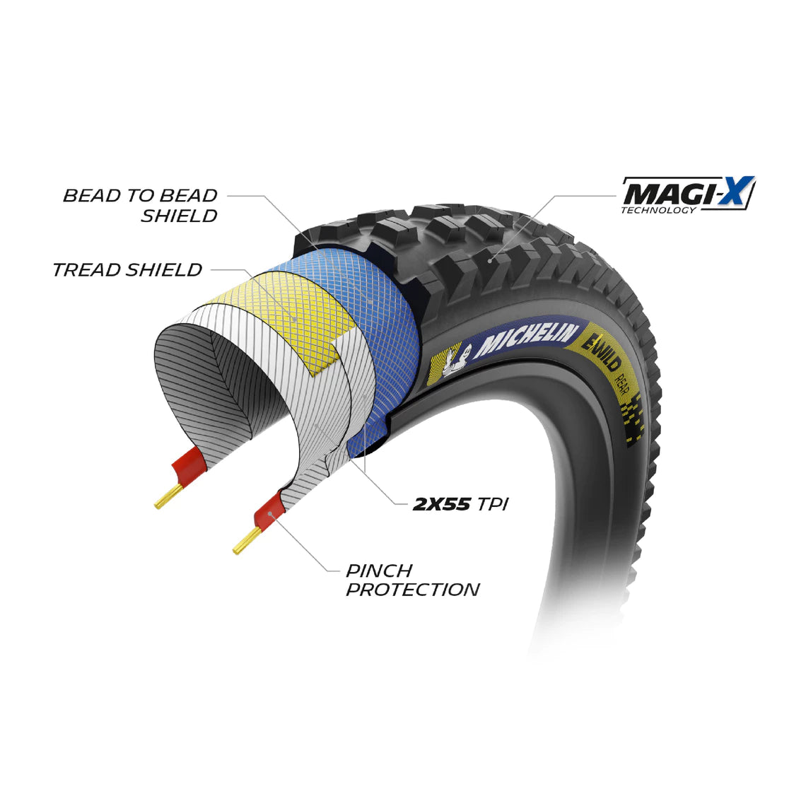 MICHELIN E-E-WILD REAR RACING LINE E-BIKE READY 29x2.60 Tubeless Ready band