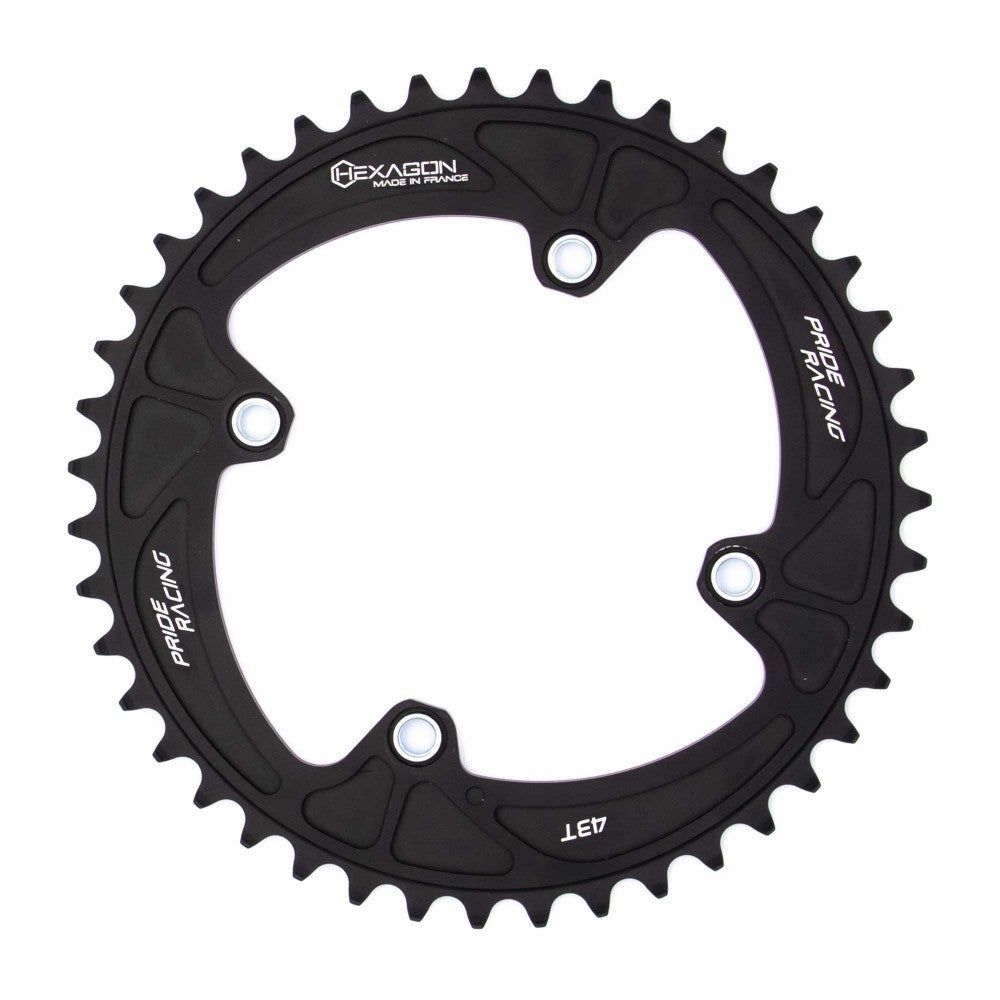 Tandwielkrans PRIDE HEXAGON 4 Schroefdraad Bouten Zwart