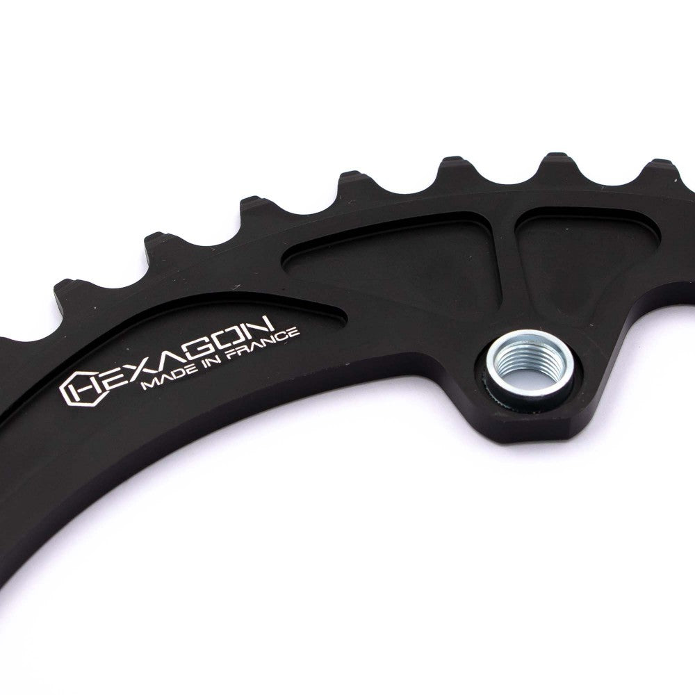 Tandwielkrans PRIDE HEXAGON 4 Schroefdraad Bouten Zwart