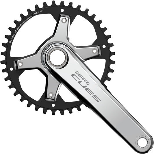 Single Crankstel 9/10/11V SHIMANO CUES U6030 - Polish Silver Edition
