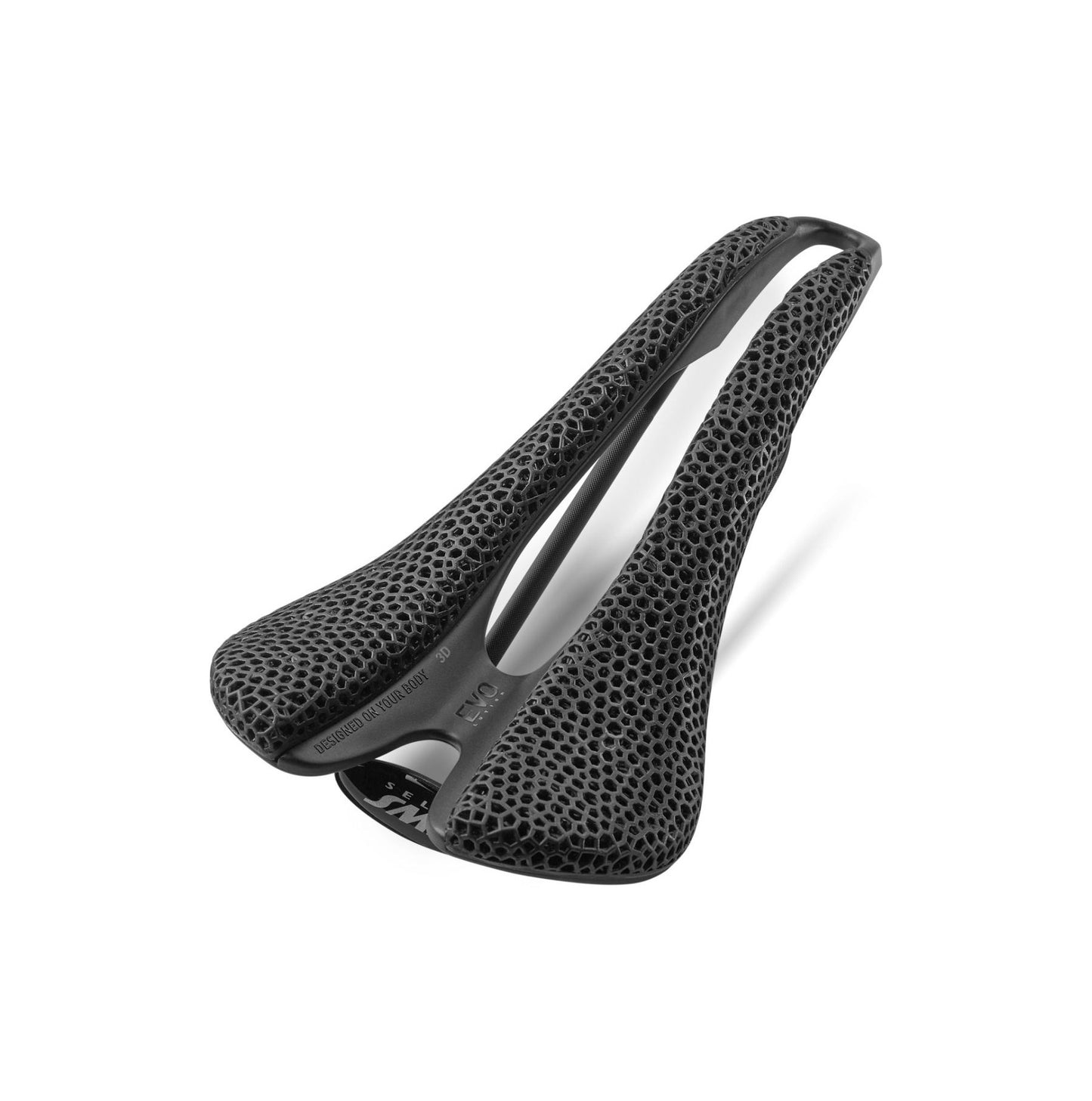SMP EVO 3D Zadel Roestvrij Staal Rails Zwart