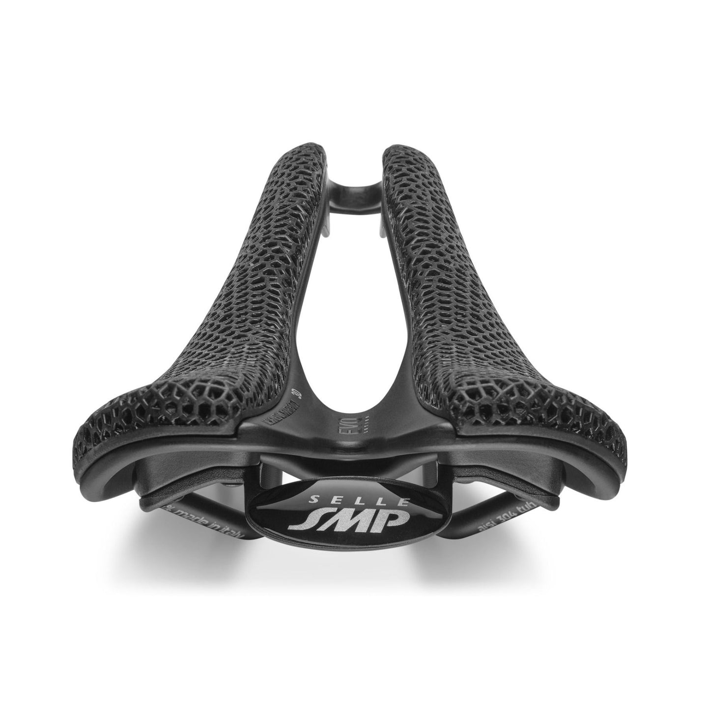 SMP EVO 3D Zadel Roestvrij Staal Rails Zwart