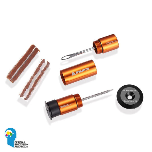 GRANITE DESIGN CNC Tubeless Stuurreparatieset + 4 Oranje Lontjes