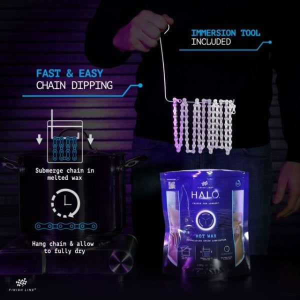 HALO WAX FINISH LINE Kettingsmeermiddel Warme waskorrels (600 g)