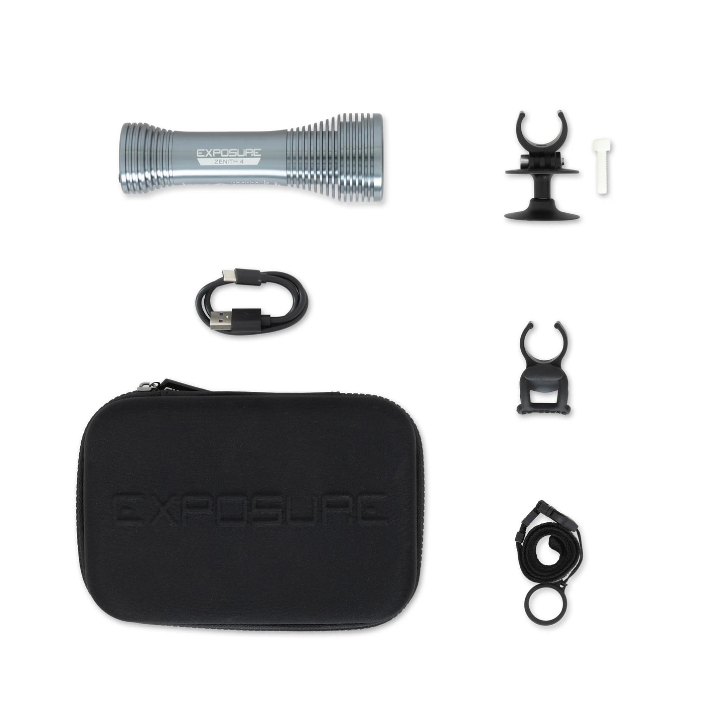 EXPOSURE LIGHTS ZENITH GUN METAL MK4 koplamp met helmbevestiging
