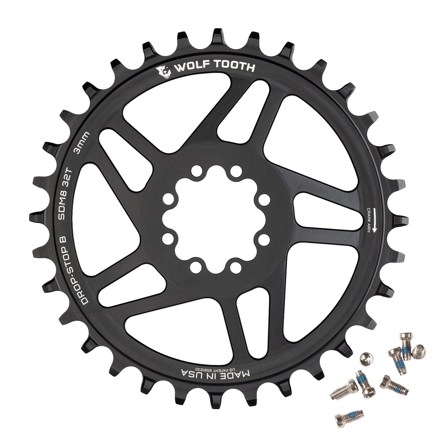 WOLF TOOTH 12V SRAM Direct Mount 8-bouts Mono kettingblad Offset 3mm