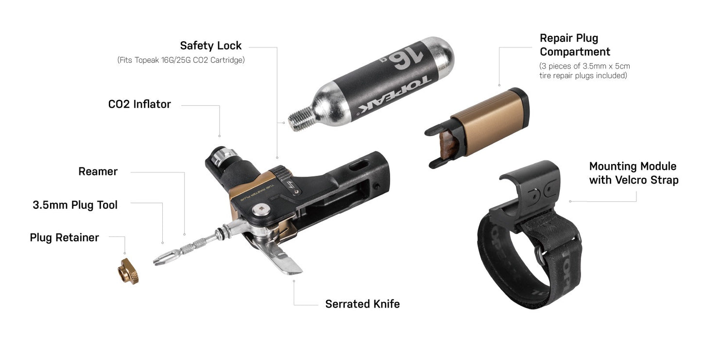 Co2 multitool TOPEAK TUBI MASTER+ (16g)