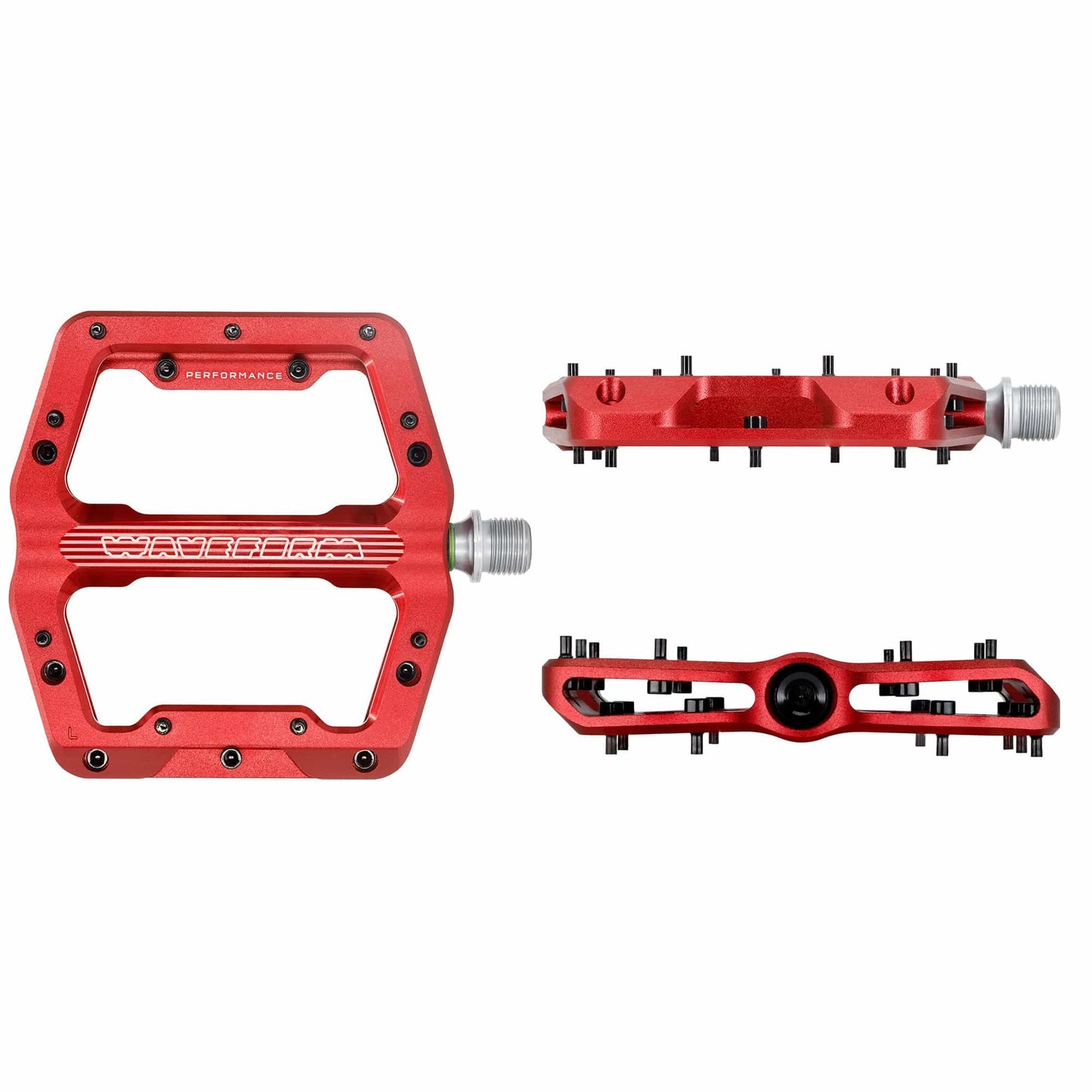 WOLF TOOTH WAVEFORM PERFORMANCE platte pedalen, rood