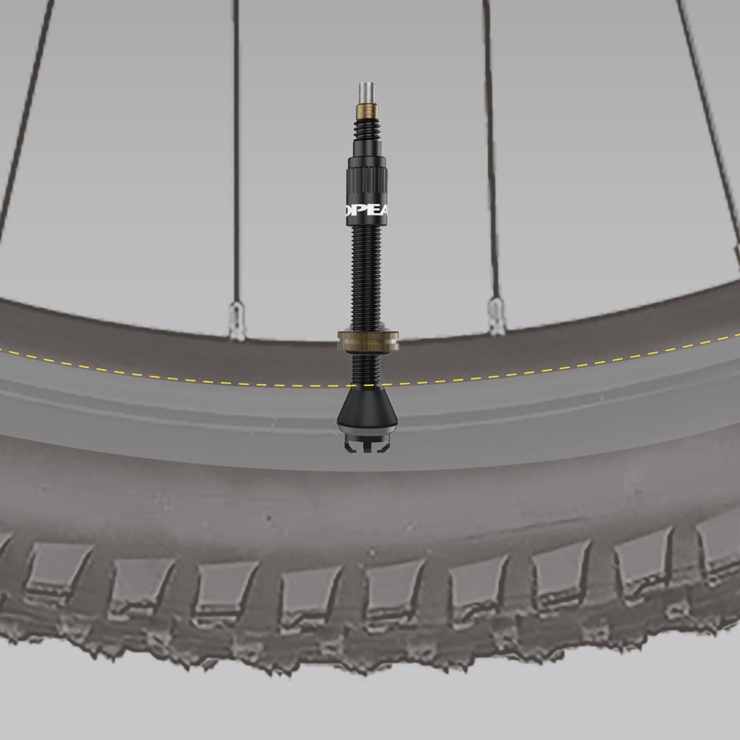 Set van 2 TOPEAK TURBOFLOW binnenbandloze ventielen zwart