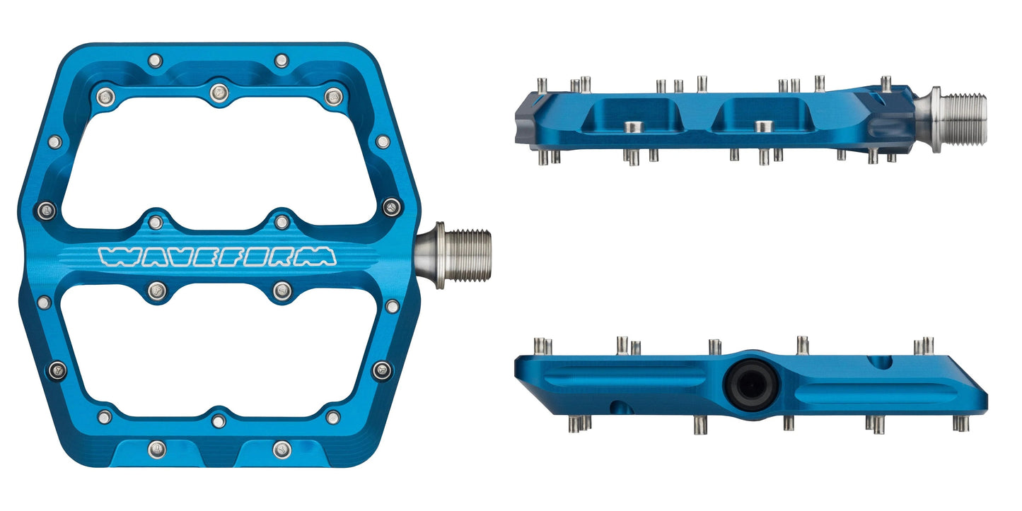 WOLF TOOTH WAVEFORM platte pedalen, groot, blauw