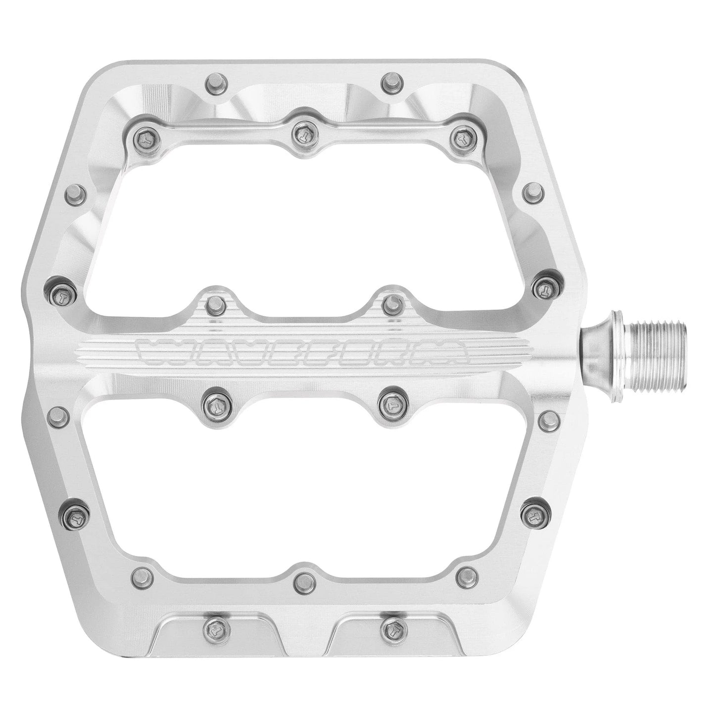WOLF TOOTH WAVEFORM brede platte pedalen, zilver
