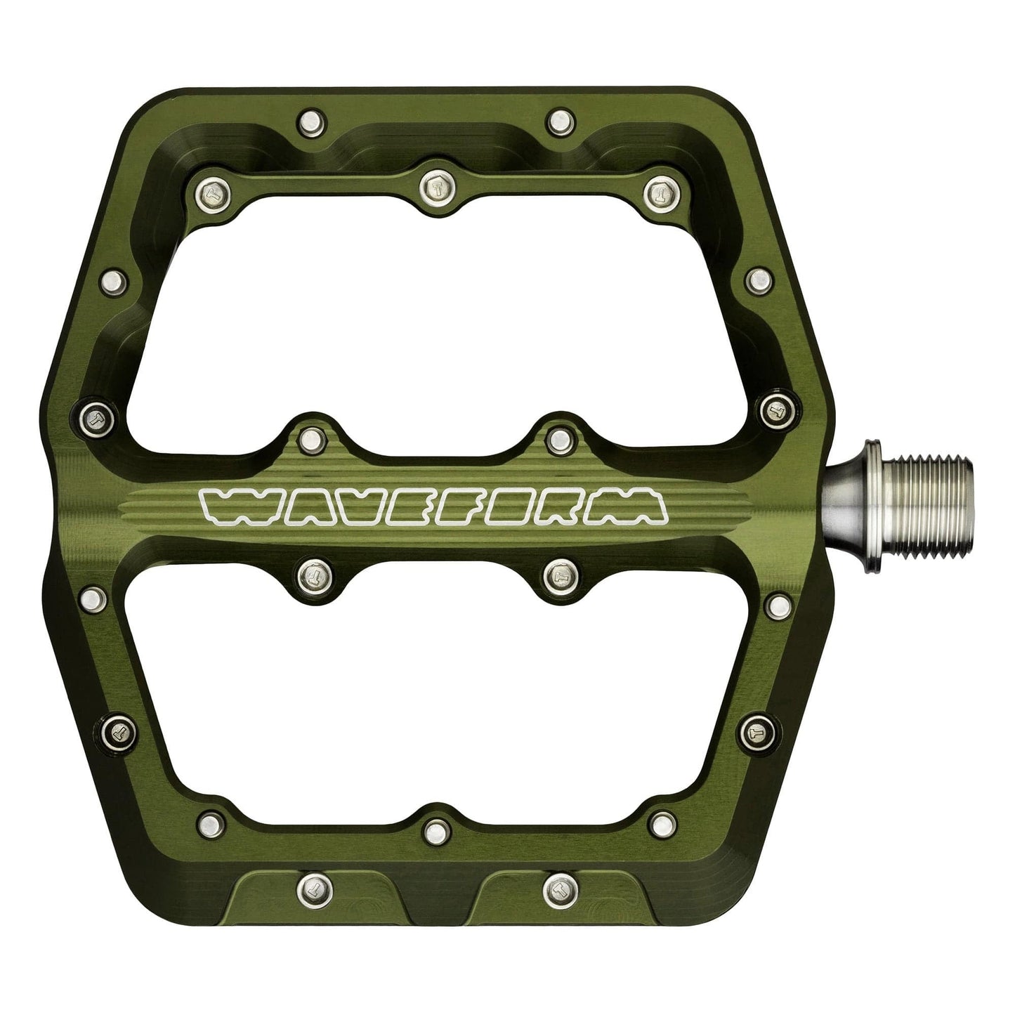 WOLF TOOTH WAVEFORM platte pedalen, Large, olijfgroen