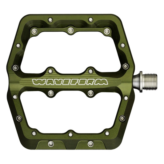 WOLF TOOTH WAVEFORM platte pedalen, Large, olijfgroen