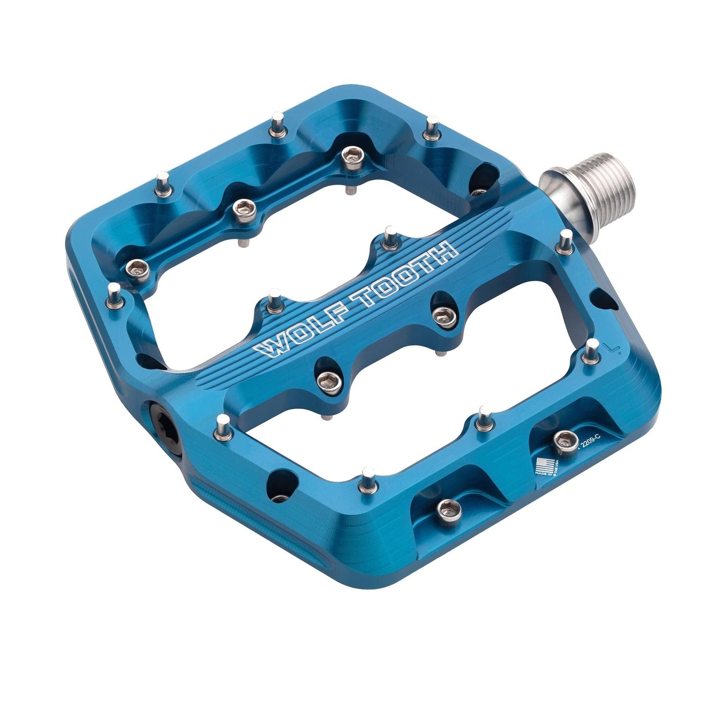 WOLF TOOTH WAVEFORM platte pedalen, groot, blauw