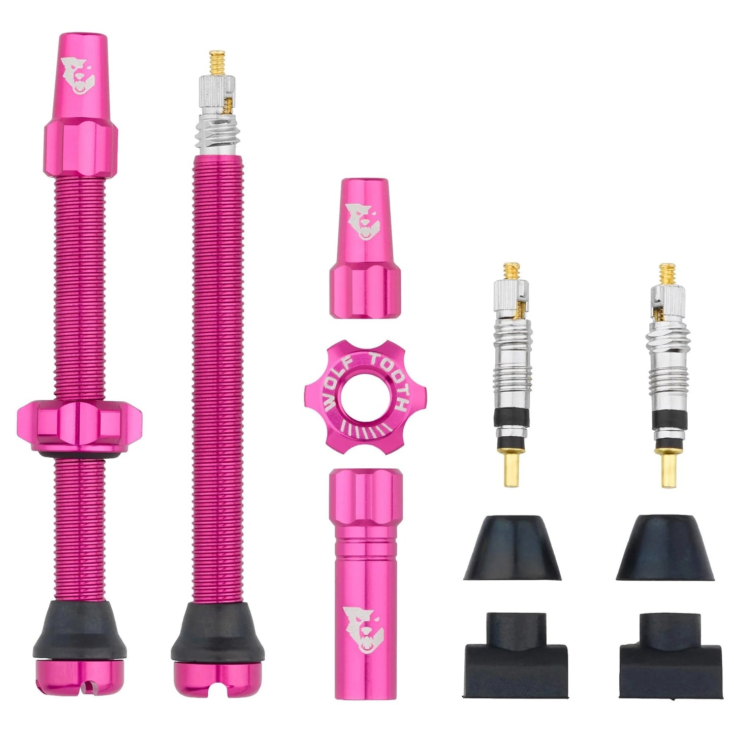 Set van 2 WOLF TOOTH binnenbandloze ventielen Roze