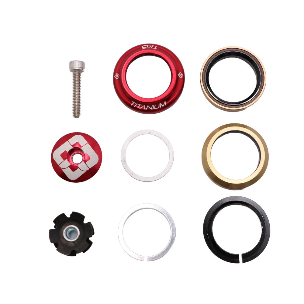 Geïntegreerd Stuurlager PRIDE Ti45 Titanium iIS42 1"1/8 Rood