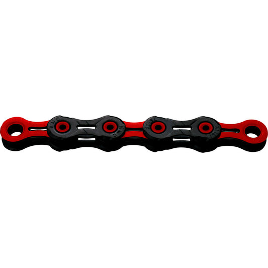12V KMC DLC12 zwart/rood gewaxte ketting