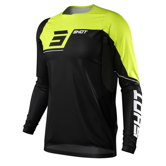 SHOT Rogue Revolt-shirt zwart/geel