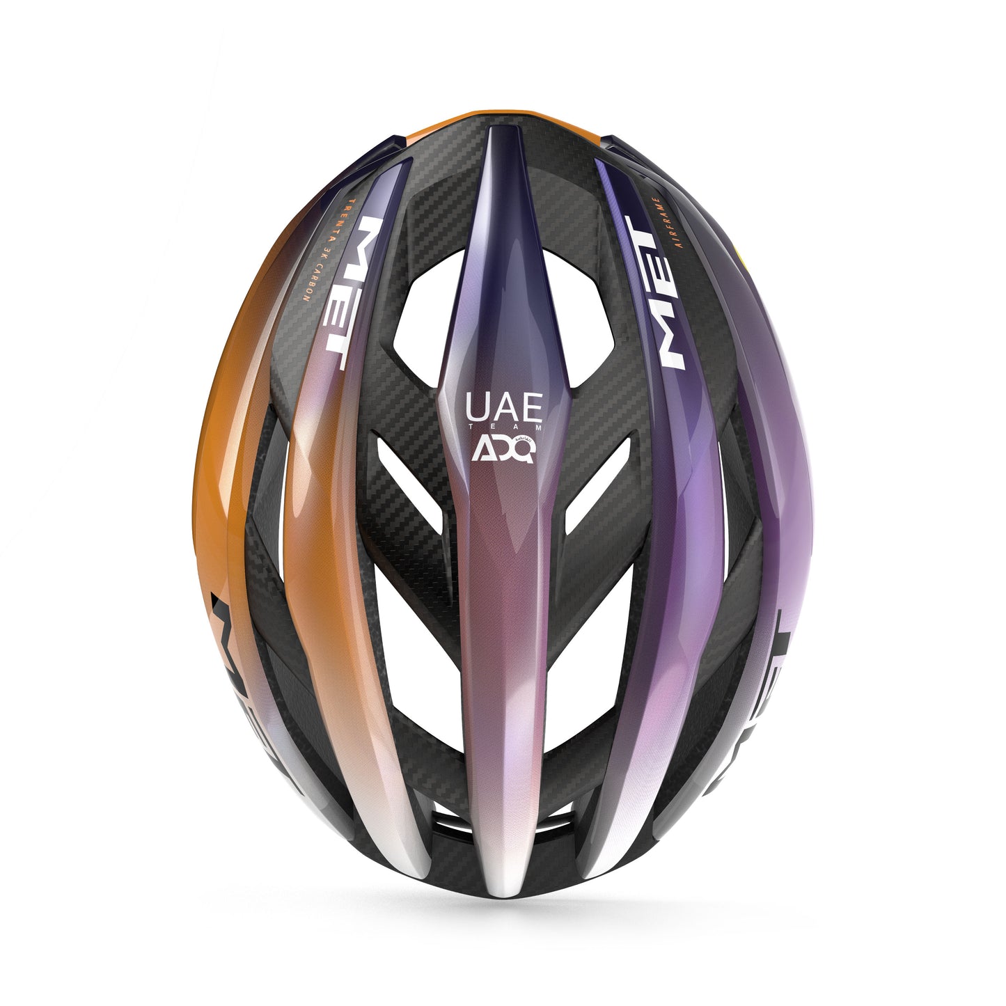 MET TRENTA 3K CARBON UAE TEAM ADQ 2026 Violet/Oranje Helm