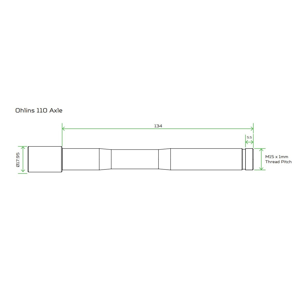 HOPE Voorwielas voor OHLINS RXF34/RXF36/RXF38 Vorken Oranje