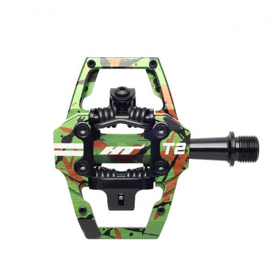 HT COMPONENTS T2 Camo Groene Pedalen
