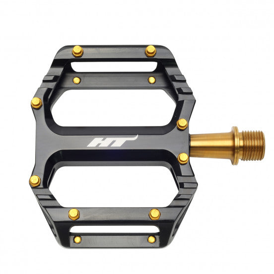 HT COMPONENTS AR09T Titanium platte pedalen zwart