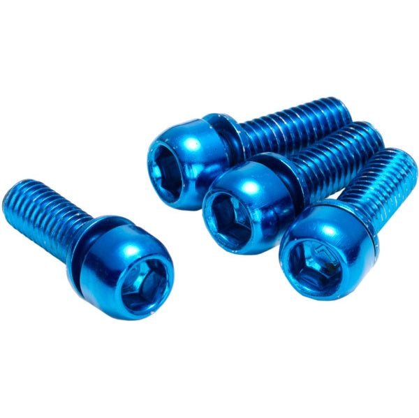 Set van 4 REVERSE COMPONENTS-schroeven voor de bevestiging van remklauwen, M6 x 18 mm, blauw