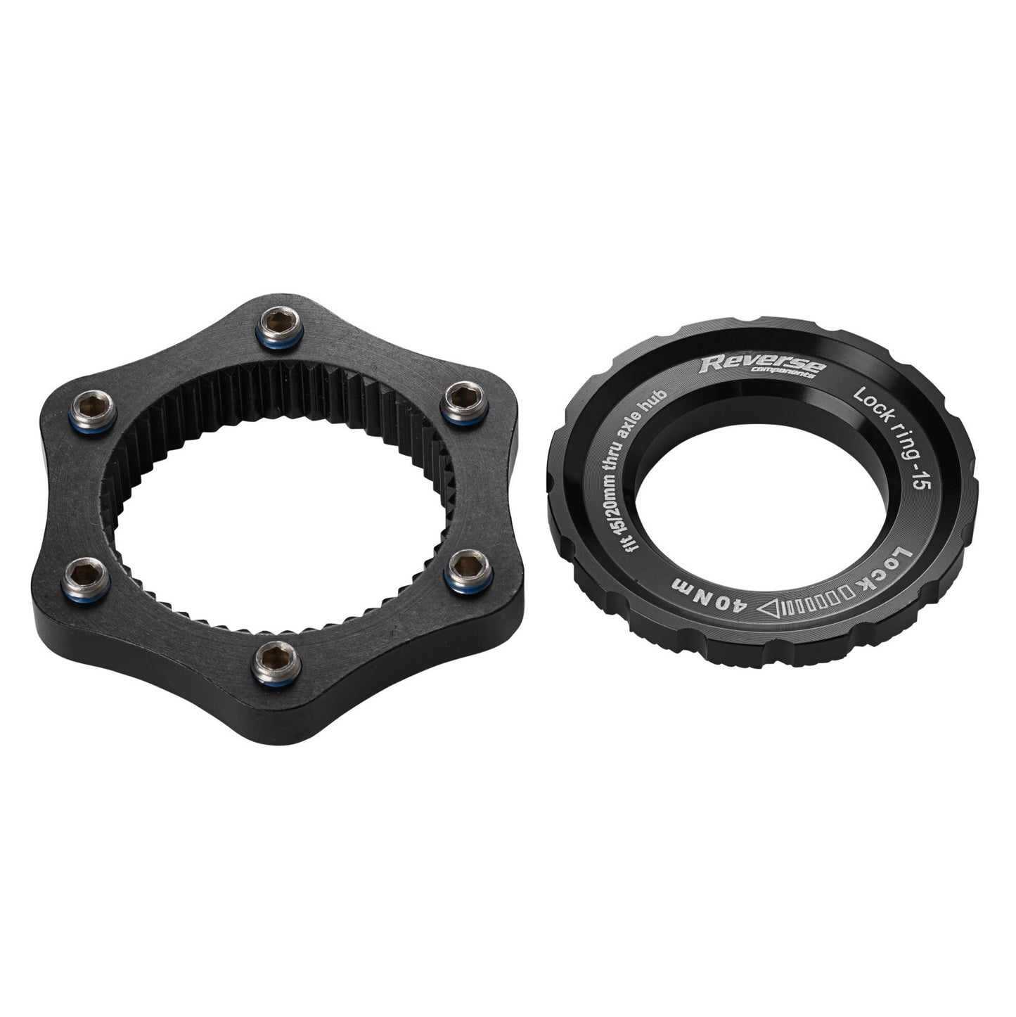 Centerlock > 6-gaats adapter COMPONENTEN zwart