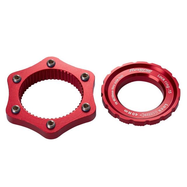 OMKERENDE COMPONENTEN Centerlock-adapter Rood