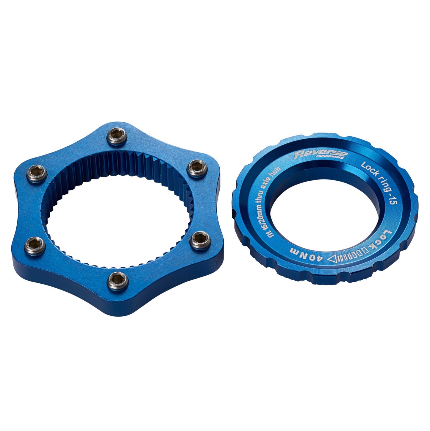 OMKERENDE COMPONENTEN Centerlock-adapter Blauw