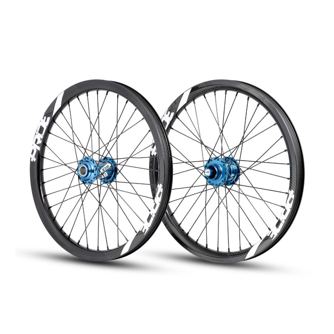 Wielpaar PRIDE 20" (406mm) Carbon Gravity Gloss Disc / Pride Control Assen 20/10mm Blauw