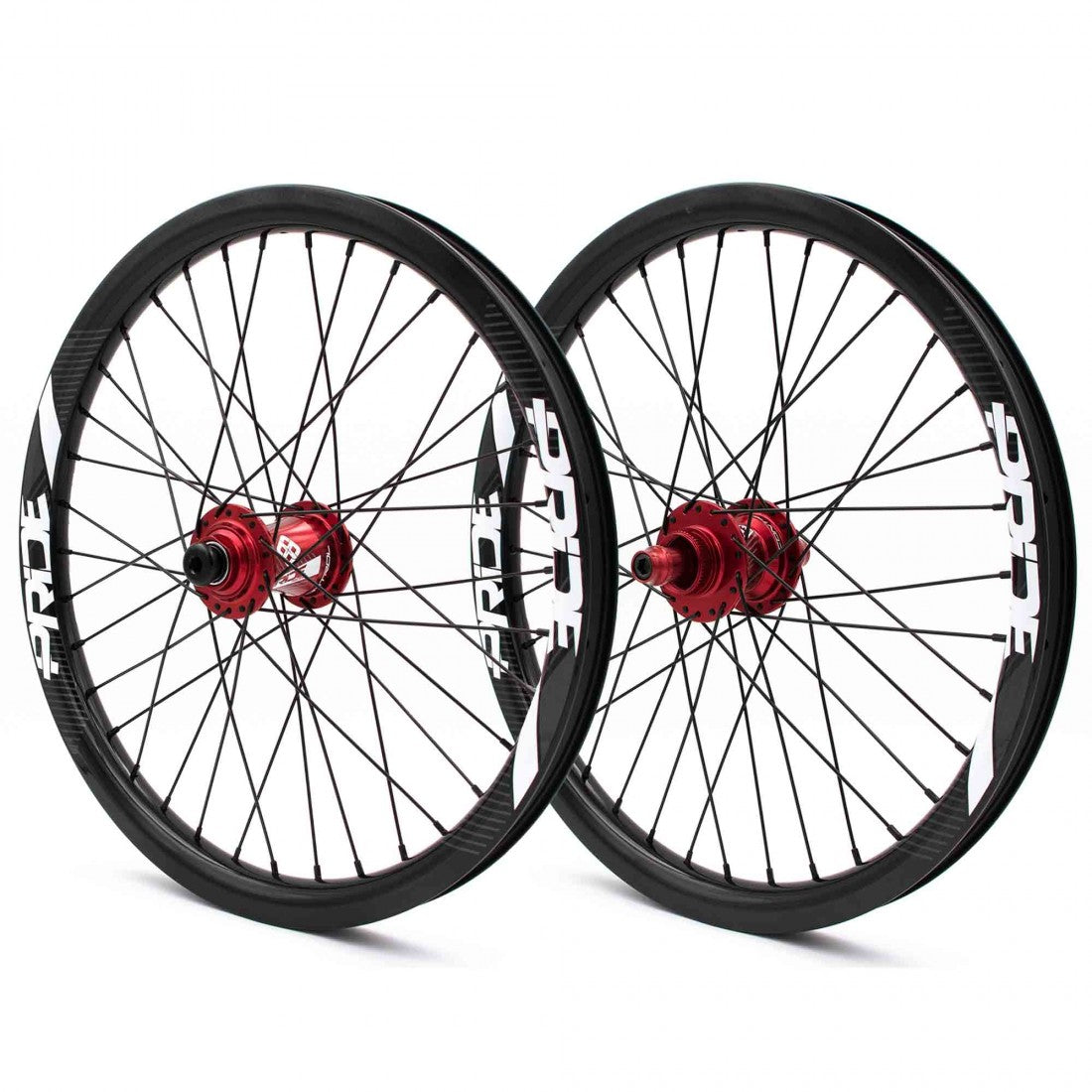 Wielpaar PRIDE 20" (406mm) Carbon Gravity Gloss Disc Pride Control Assen 20/10mm Rood
