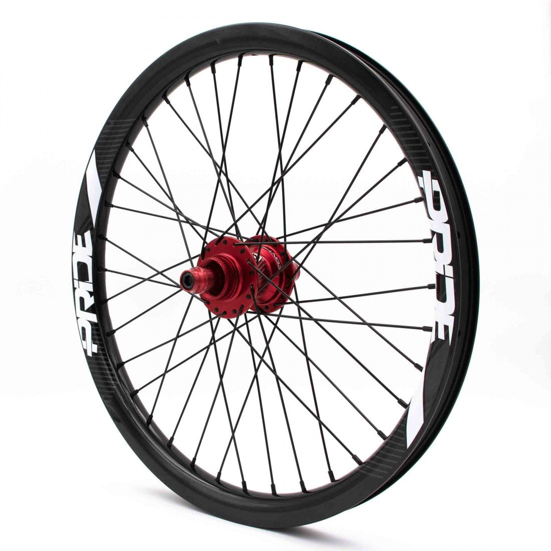 Wielpaar PRIDE 20" (406mm) Carbon Gravity Gloss Disc Pride Control Assen 20/10mm Rood