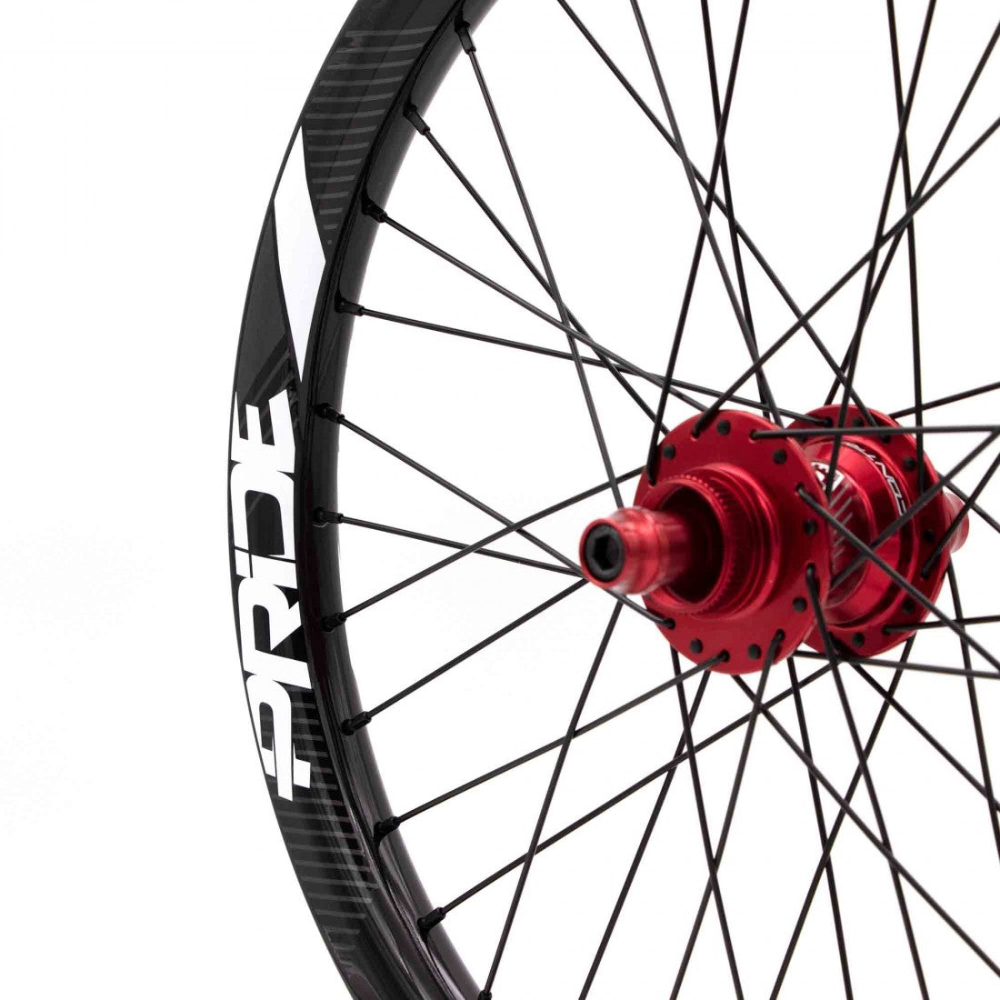 Wielpaar PRIDE 20" (406mm) Carbon Gravity Gloss Disc Pride Control Assen 20/10mm Rood