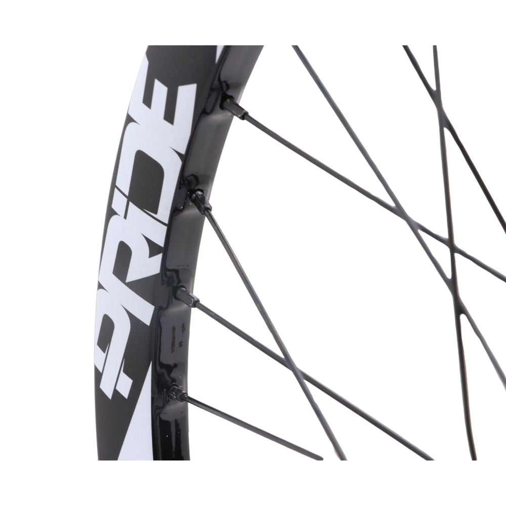 Wielenpaar PRIDE 20" (406mm) Carbone Wave Gloss White Control V2 Disc Assen 20/15mm Zwart/Wit