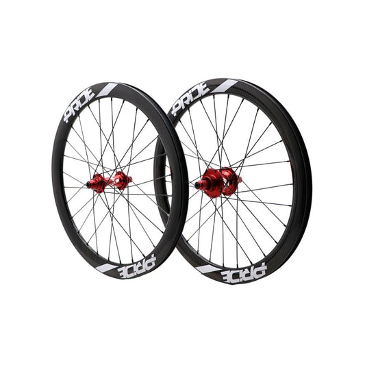 Wielpaar PRIDE 20" (451mm) Carbon Gravity Gloss Disc Pride Control V1 Assen 10/10mm Rood