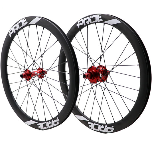 Wielpaar PRIDE 20" (451mm) Carbon Gravity Matt Disc Pride Control V1 Assen 10/10mm Rood