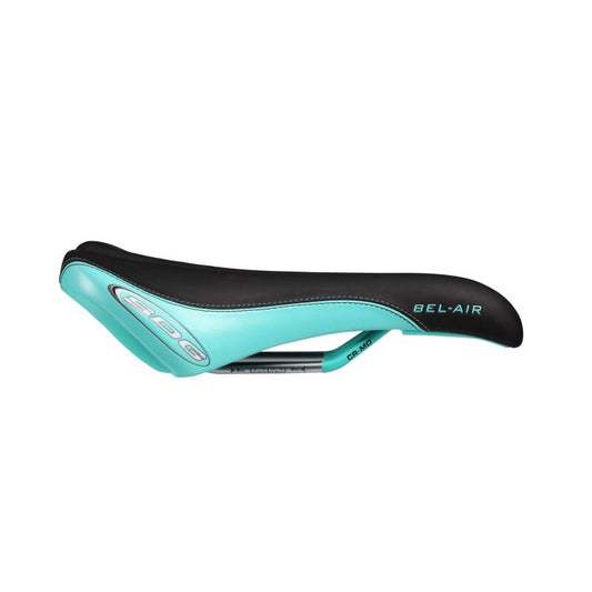 Zadel SDG BEL-AIR RL Rails CrMo Zwart/Turquoise
