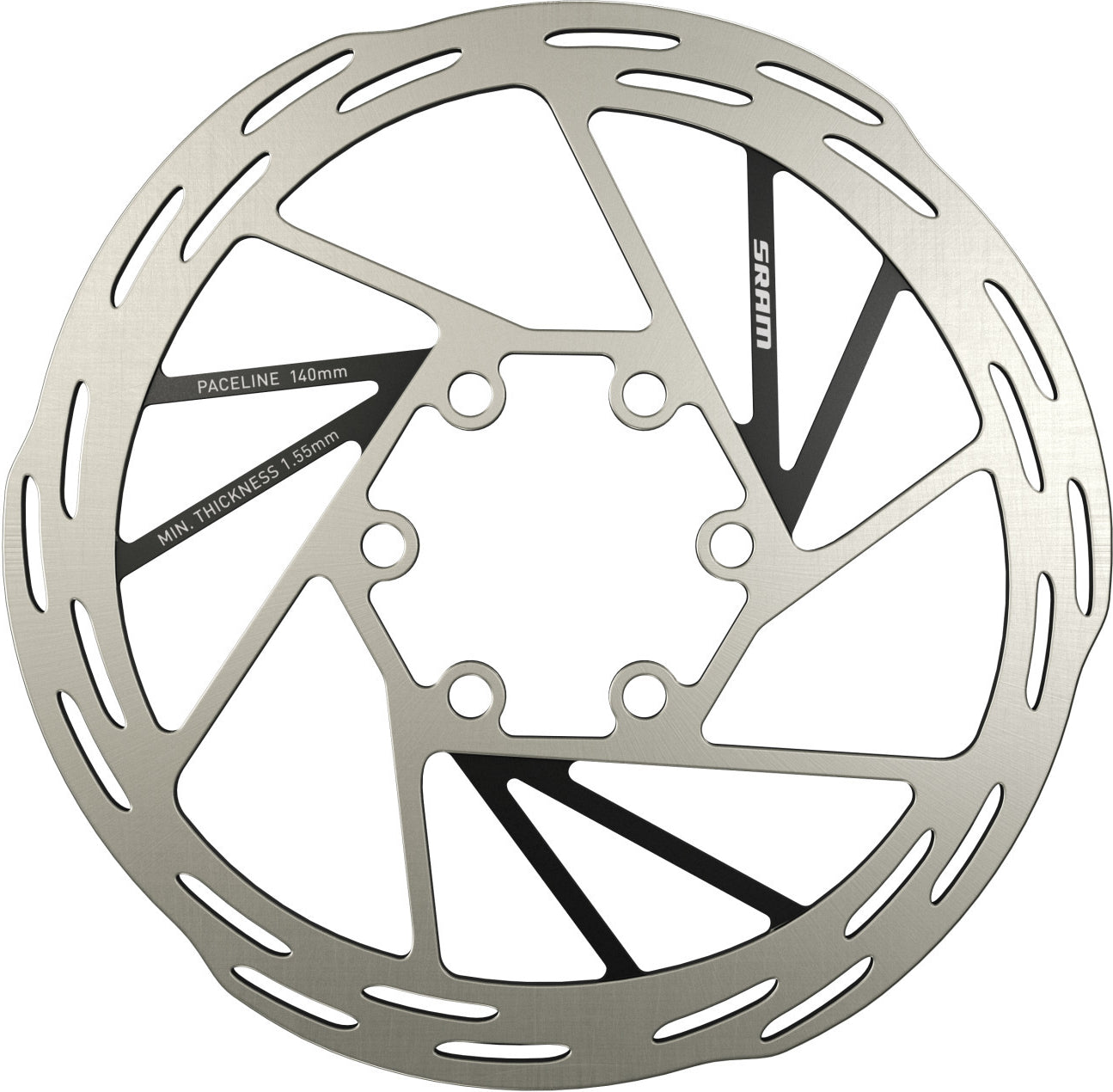 SRAM PACELINE-schijf met 6 gaten, zilver/zwart