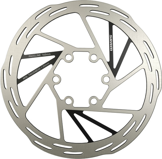 SRAM PACELINE-schijf met 6 gaten, zilver/zwart